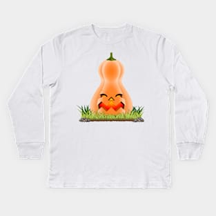 Pumpkin mean Halloween bottle Kids Long Sleeve T-Shirt